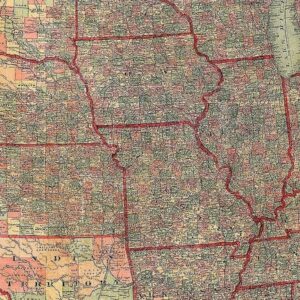 Vintage Map of the United States 1883