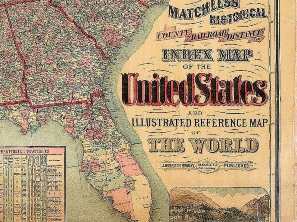 Vintage Map of the United States 1883