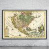 Vintage Map of North America 1699 Antique Map