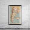 Vintage Map of Argentina 1888 Antique Map