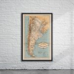 Vintage Map of Argentina 1888 Antique Map