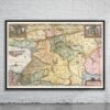 Vintage Map of the Holy Land 1657 Antique Map