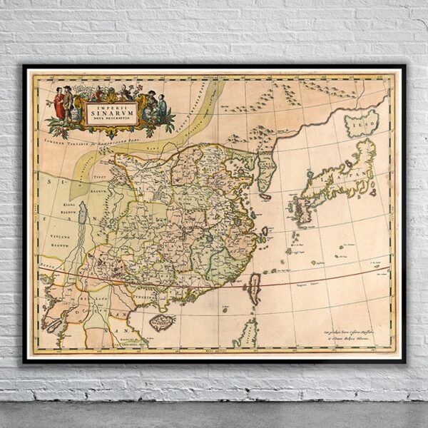 Vintage Map of China 1654 Antique Map