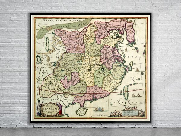 Vintage Map of China 1709 Antique Map