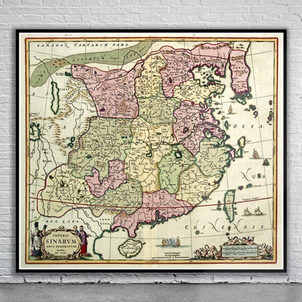 Vintage Map of China 1709 Antique Map
