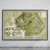 Vintage Plan of Versailles 1700 Antique Map