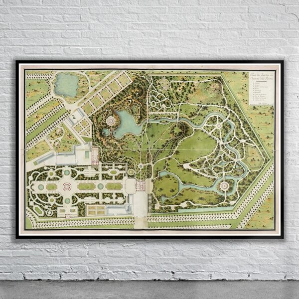 Vintage Plan of Versailles 1700 Antique Map