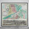 Vintage Map of Florence 1740 Antique Map