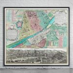 Vintage Map of Florence 1740 Antique Map
