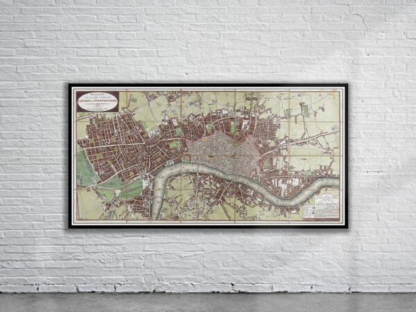 Vintage Map of London 1797 Antique Map
