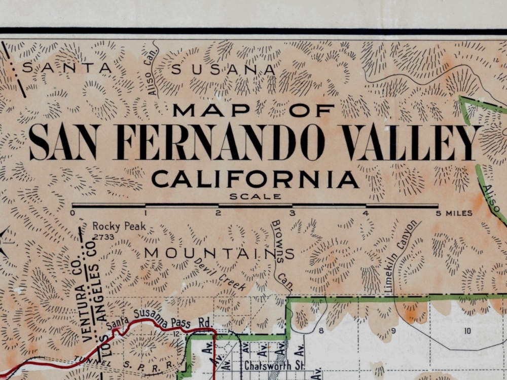 Vintage Map of the San Fernando Valley 1923
