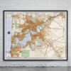 Vintage Map of Perth 1952 Antique Map