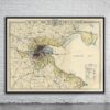 Vintage Map of Dublin Antique Map