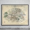 Vintage Map of Dublin Antique Map