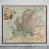 Vintage Map of Europe 1757 Antique Map