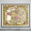 Vintage Map of France 1760 Antique Map