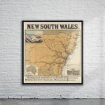 Vintage Map of New South Wales 1890 Antique Map