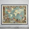 Vintage Map of the British Empire 1886 Antique Map