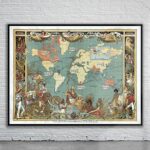 Vintage Map of the British Empire 1886 Antique Map