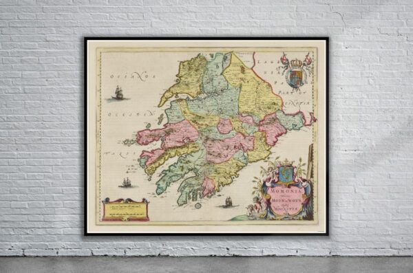 Vintage Map of Munster 1665