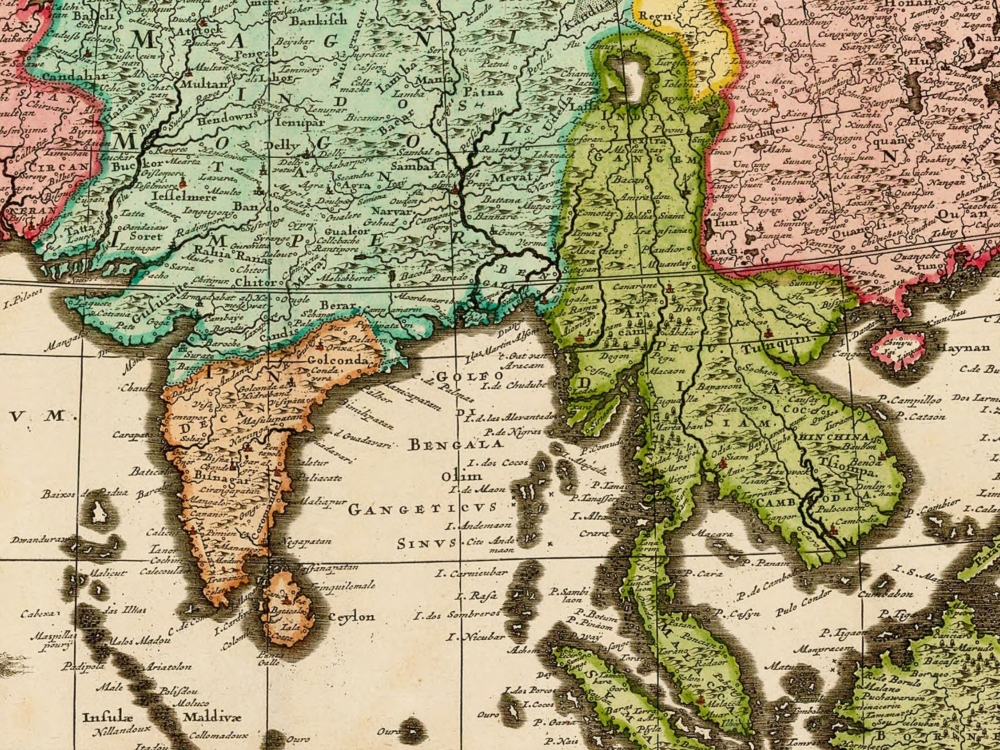 Vintage Map of Asia 1680