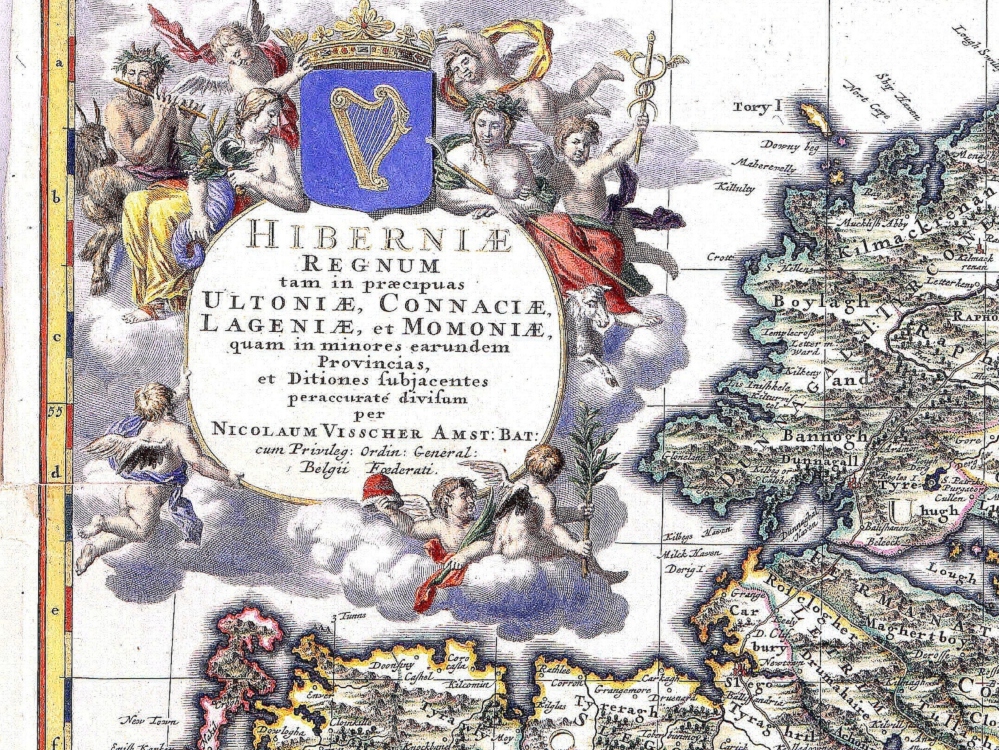 Vintage Map of Ireland 1689