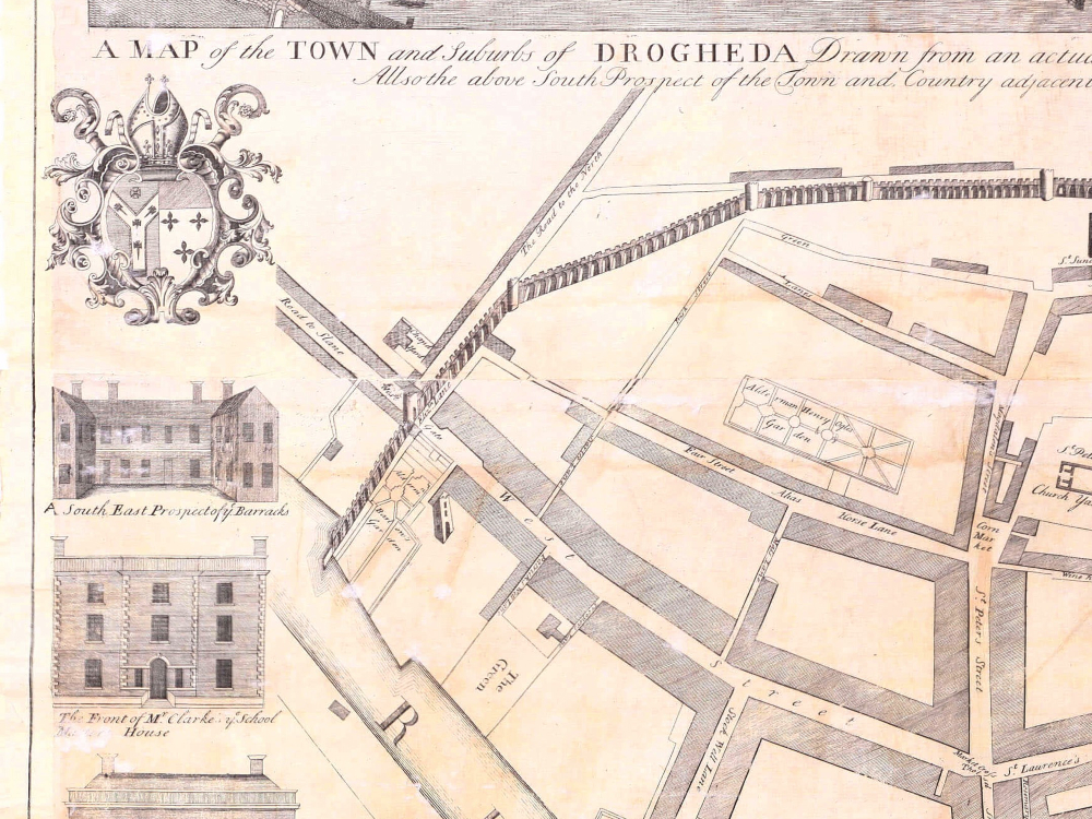 Vintage Map of Drogheda 1749